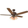 Hampton Bay Rockport 52 in. Oil-Rubbed Bronze Cherry/Walnut Blades LED Ceiling Fan with Light Kit 37751